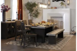 Titan 82" Dining With Bench + Side Chair Set For 6 20 Titan 82" Dining With Bench + Side Chair Set For 6 -Home Furniture 252441 grey wood dining set room 90