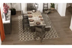 Titan 82" Dining With Bench + Side Chair Set For 6 22 Titan 82" Dining With Bench + Side Chair Set For 6 -Home Furniture 252441 grey wood dining set room 92