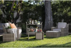 Capri Outdoor End Table -Home Furniture 253575 grey wicker end table room 43