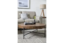 Dunkin 38" Round Coffee Table -Home Furniture 254051 brown wood coffee table room 36