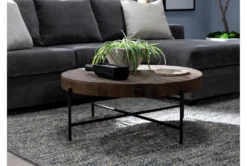 Dunkin 38" Round Coffee Table -Home Furniture 254051 brown wood coffee table room 52