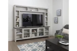 Dixon White 97" Tv Stand With Glass Doors -Home Furniture 254088 white wood media console room 31