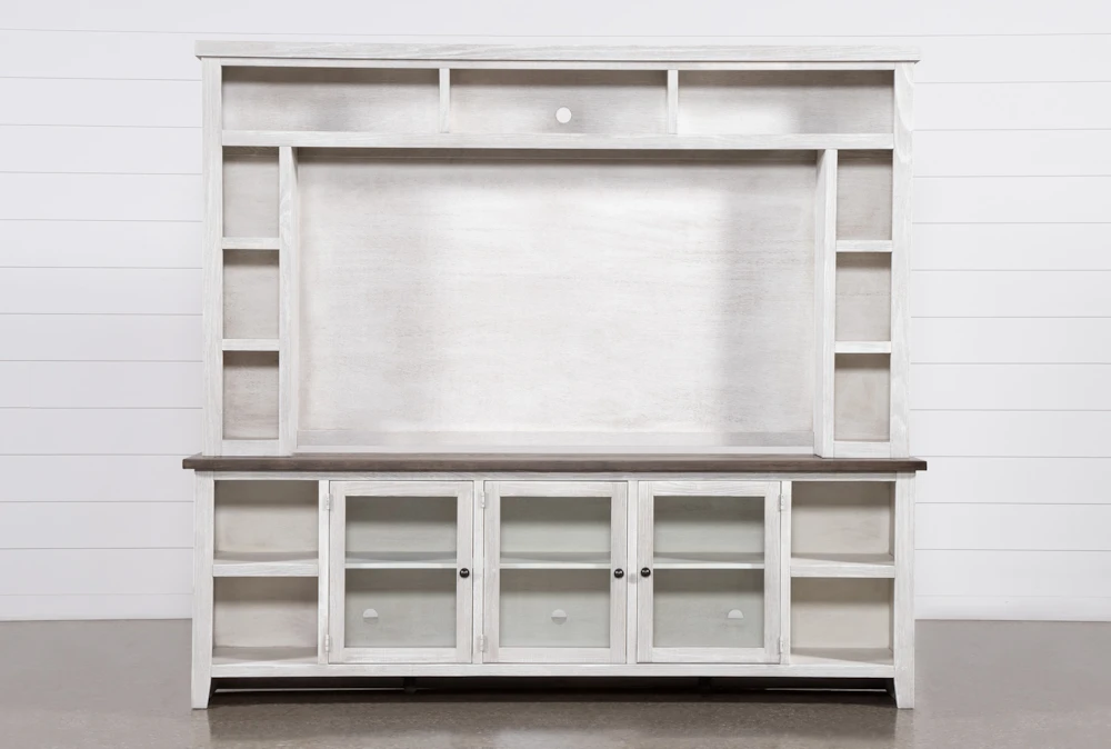 Dixon White 97" 2 Piece Entertainment Center With Glass Doors 2 Dixon White 97" 2 Piece Entertainment Center With Glass Doors - Image 2