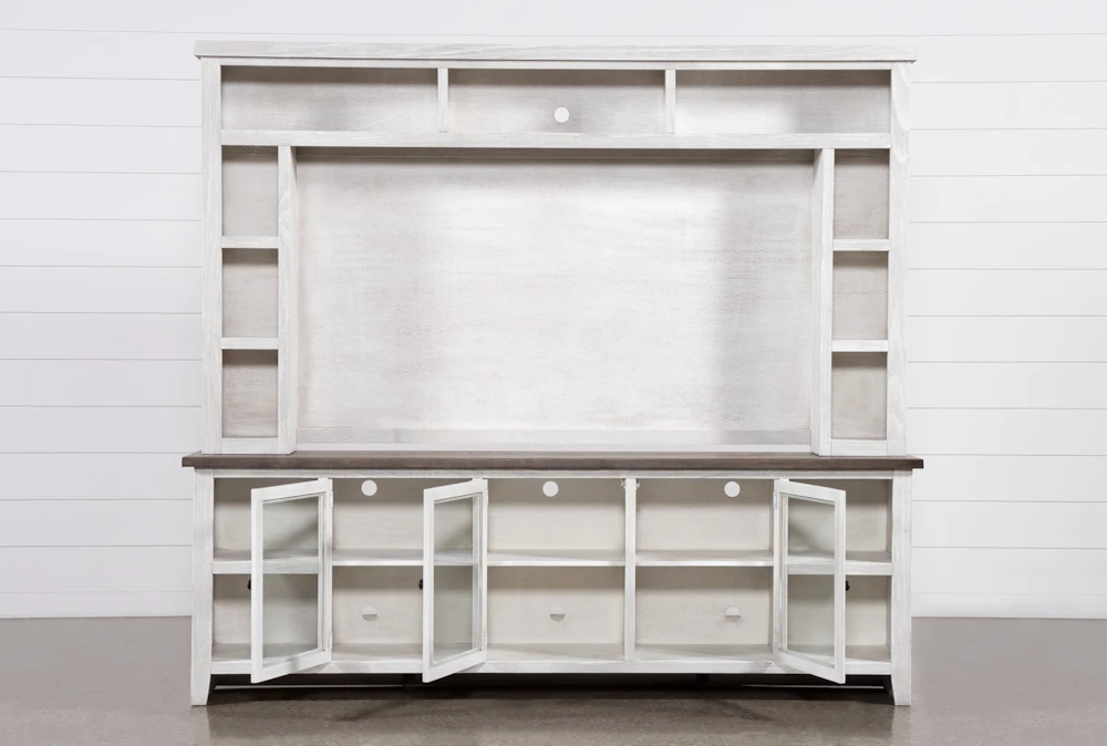 Dixon White 97" 2 Piece Entertainment Center With Glass Doors 3 Dixon White 97" 2 Piece Entertainment Center With Glass Doors - Image 3