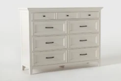 Presby White 7 Drawer Dresser -Home Furniture 254239 white wood dresser side 02
