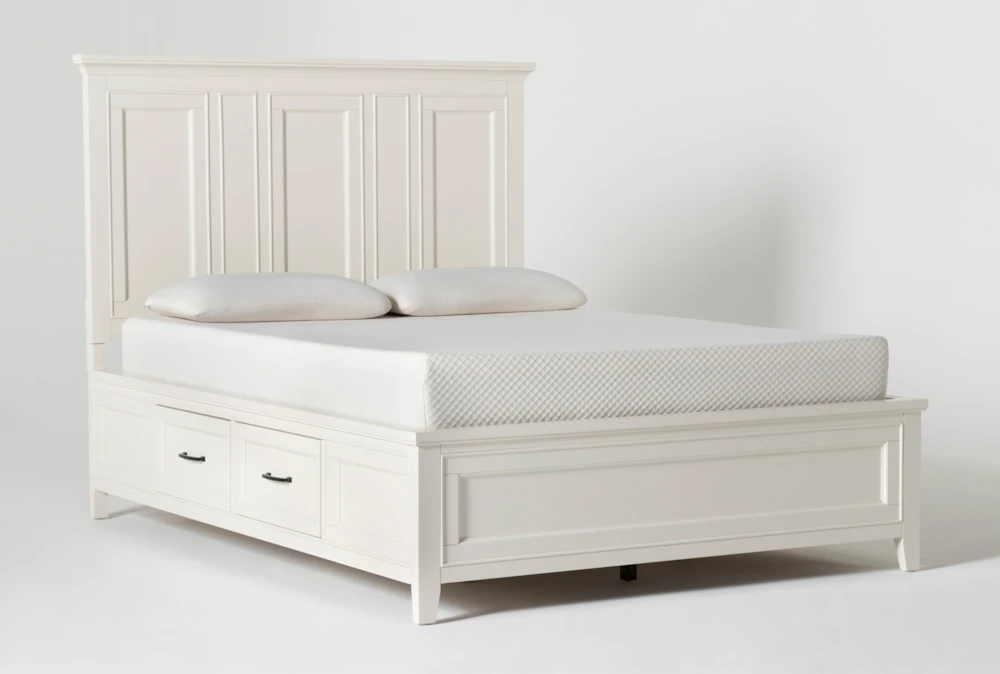 Presby White Queen Panel Bed With Storage 5 Presby White Queen Panel Bed With Storage - Image 5