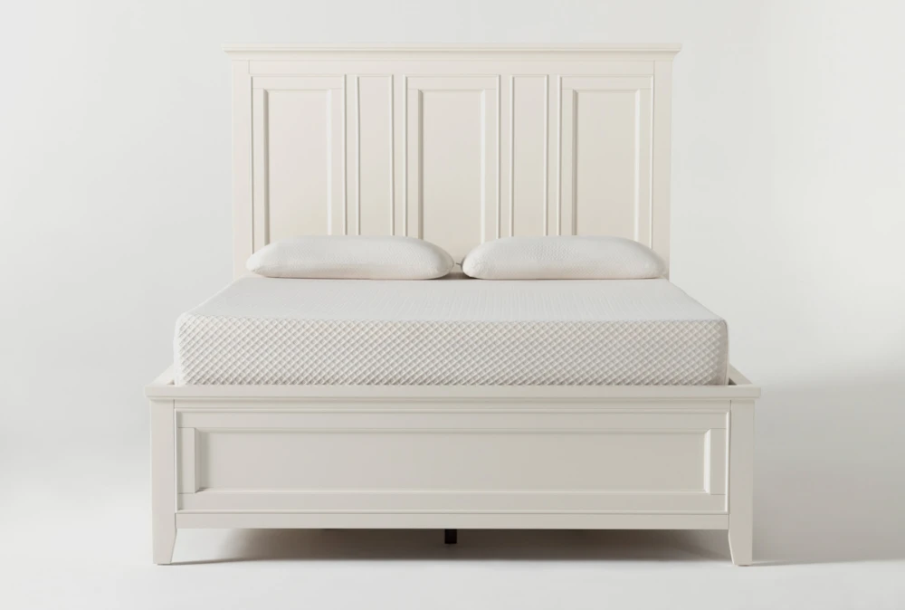 Presby White Queen Panel Bed With Storage 1 Presby White Queen Panel Bed With Storage