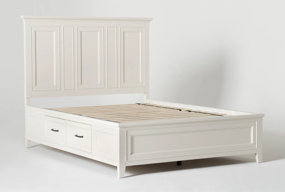 Presby White Queen Panel Bed With Storage 2 Presby White Queen Panel Bed With Storage - Image 2