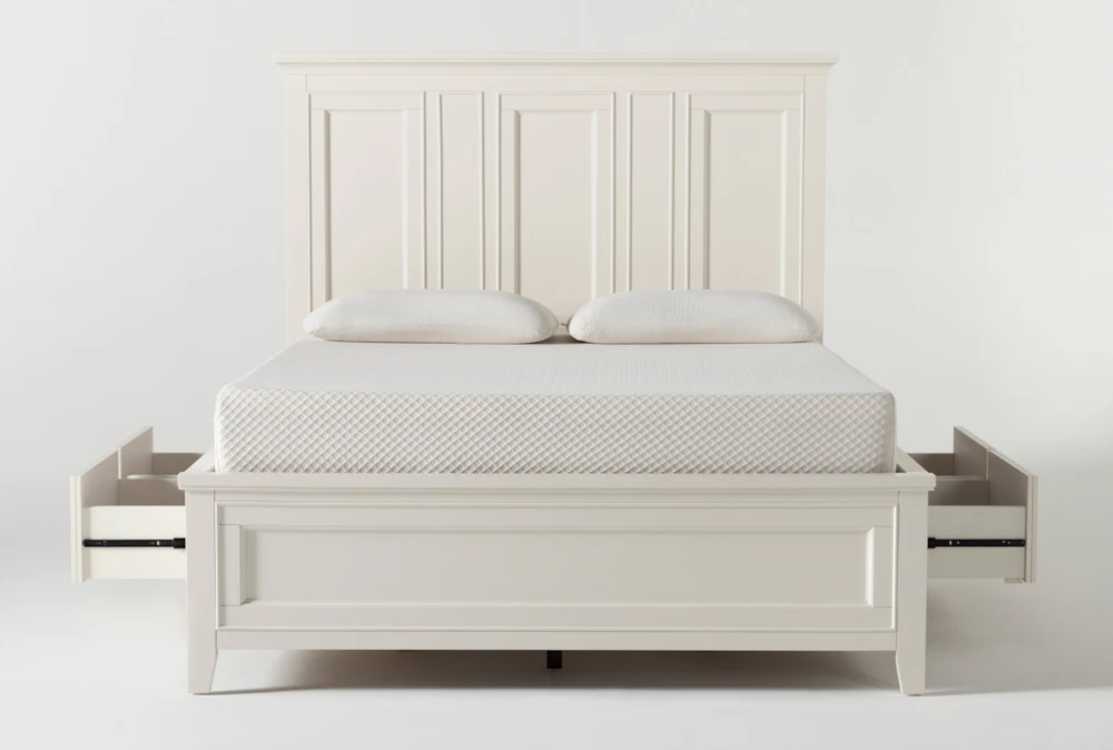 Presby White Queen Panel Bed With Storage 3 Presby White Queen Panel Bed With Storage - Image 3