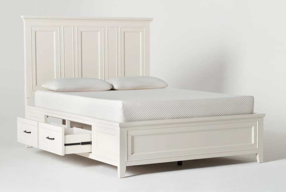 Presby White Queen Panel Bed With Storage 4 Presby White Queen Panel Bed With Storage - Image 4