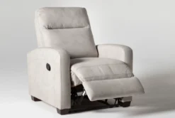 Jarrell Light Grey Manual Recliner -Home Furniture 254382 v2 grey fabric recliner side 03