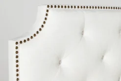 Sophia II California King Upholstered Panel Bed -Home Furniture 255538 beige fabric bed detail 04 1