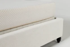 Sophia II California King Upholstered Panel Bed -Home Furniture 255538 beige fabric bed detail 05