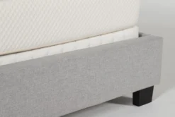 Boswell King Upholstered Panel Bed -Home Furniture 255558 grey fabric bed detail 44