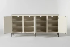Centre 72" Buffet By Nate Berkus + Jeremiah Brent -Home Furniture 255929 white wood media console front 02