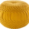 Pouf-Mustard Knitted Round