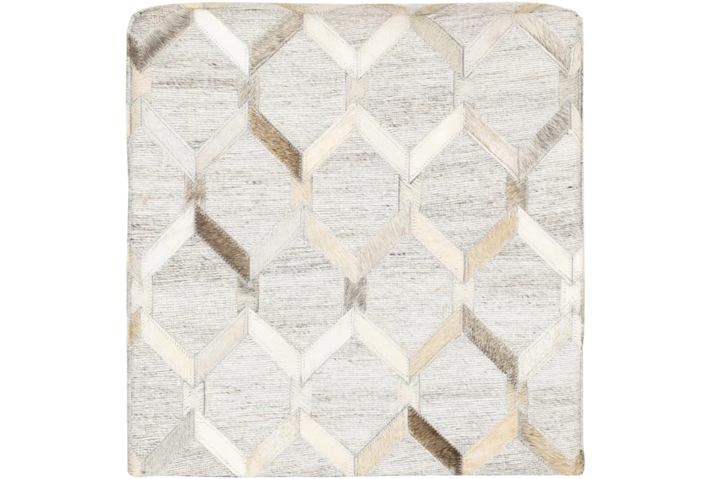Pouf-Hair On Hide Diamond Pattern Gray And Cream 3 Pouf-Hair On Hide Diamond Pattern Gray And Cream - Image 3