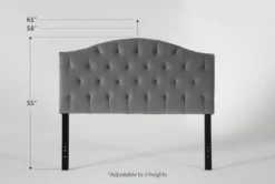 Home Furniture -Home Furniture 257072 grey fabric bed component dimensions diagram 15