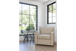Reeves 36" Swivel Accent Chair By Nate Berkus + Jeremiah Brent -Home Furniture 257968 beige fabric swivel room 35