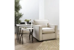 Reeves 36" Swivel Accent Chair By Nate Berkus + Jeremiah Brent -Home Furniture 257968 beige fabric swivel room 36