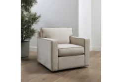 Reeves 36" Swivel Accent Chair By Nate Berkus + Jeremiah Brent -Home Furniture 257968 beige fabric swivel room 37