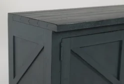 Sinclair Blue Lagoon 78" TV Stand With Glass Doors 11 Sinclair Blue Lagoon 78" TV Stand With Glass Doors -Home Furniture 258161 blue wood media console detail 44