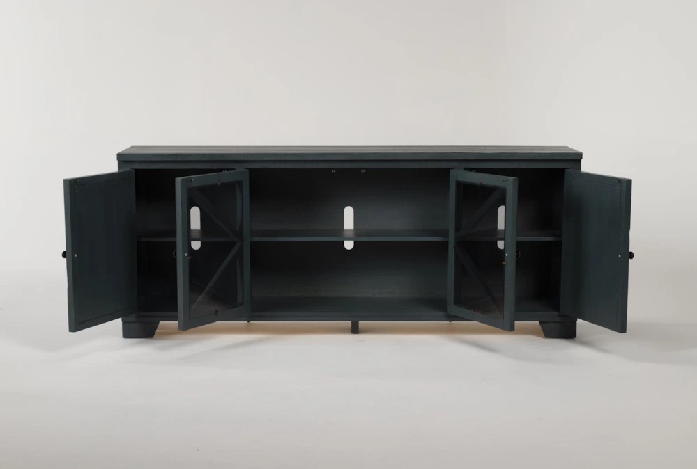 Sinclair Blue Lagoon 78" TV Stand With Glass Doors 3 Sinclair Blue Lagoon 78" TV Stand With Glass Doors - Image 3