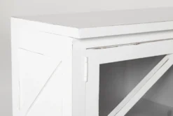 Sinclair II White 68" TV Stand With Glass Doors -Home Furniture 258163 white wood media console detail 44