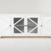 Sinclair II White 78" TV Stand With Glass Doors