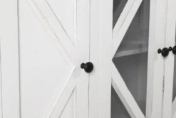 Sinclair II White 116" 4 Piece Entertainment Center With Glass Doors -Home Furniture 258168 white wood media wallentertainment center detail 45