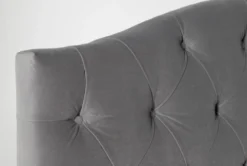 Bella California King Velvet Upholstered Headboard With Metal Bed Frame 9 Bella California King Velvet Upholstered Headboard With Metal Bed Frame -Home Furniture 258388 grey fabric bed detail 03