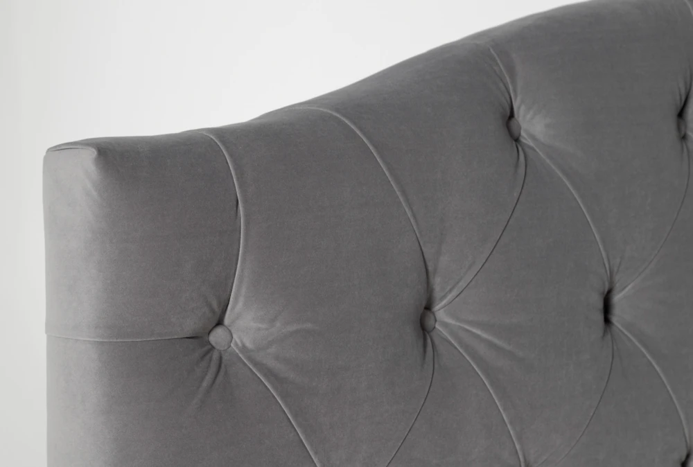 Bella California King Velvet Upholstered Headboard With Metal Bed Frame 4 Bella California King Velvet Upholstered Headboard With Metal Bed Frame - Image 4