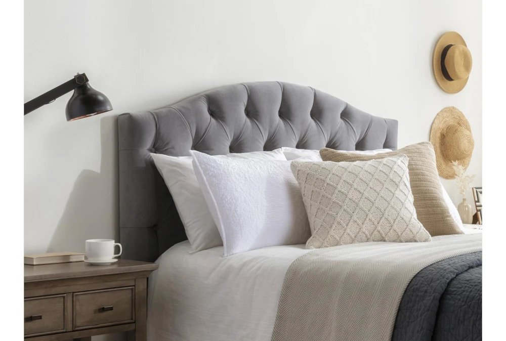 Bella California King Velvet Upholstered Headboard With Metal Bed Frame 6 Bella California King Velvet Upholstered Headboard With Metal Bed Frame - Image 6