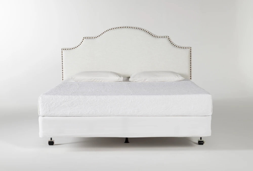Brielle King Upholstered Headboard With Metal Bed Frame 1 Brielle King Upholstered Headboard With Metal Bed Frame