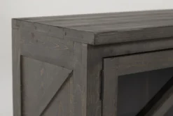 Sinclair II Grey 68" TV Stand With Glass Doors -Home Furniture 258742 grey wood media console detail 44