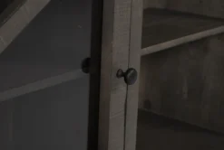 Sinclair II Grey 68" TV Stand With Glass Doors -Home Furniture 258742 grey wood media console detail 45