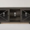 Sinclair II Grey 68" TV Stand With Glass Doors
