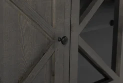 Sinclair II Grey 78" TV Stand With Glass Doors -Home Furniture 258743 grey wood media console detail 45