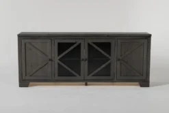 Sinclair II Grey 78" TV Stand With Glass Doors