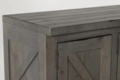 Sinclair II Grey 118" 3 Piece Entertainment Center With Glass Doors -Home Furniture 260050 grey wood media wallentertainment center detail 45