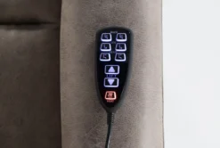 Thorpe Mocha Power Lift Recliner With Power Headrest -Home Furniture 260879 brown polyester lift hardware 51