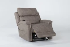 Thorpe Mocha Power Lift Recliner With Power Headrest -Home Furniture 260879 brown polyester lift recline 23