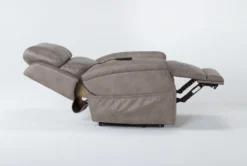 Thorpe Mocha Power Lift Recliner With Power Headrest -Home Furniture 260879 brown polyester lift recline 24