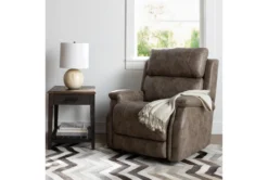 Thorpe Mocha Power Lift Recliner With Power Headrest -Home Furniture 260879 brown polyester lift room 59