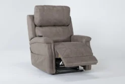Thorpe Mocha Power Lift Recliner With Power Headrest -Home Furniture 260879 brown polyester lift side 20
