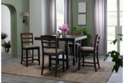 Ashbury 48" Square Counter With Stool Set For 4 15 Ashbury 48" Square Counter With Stool Set For 4 -Home Furniture 261187 grey veneer counter height set room 49