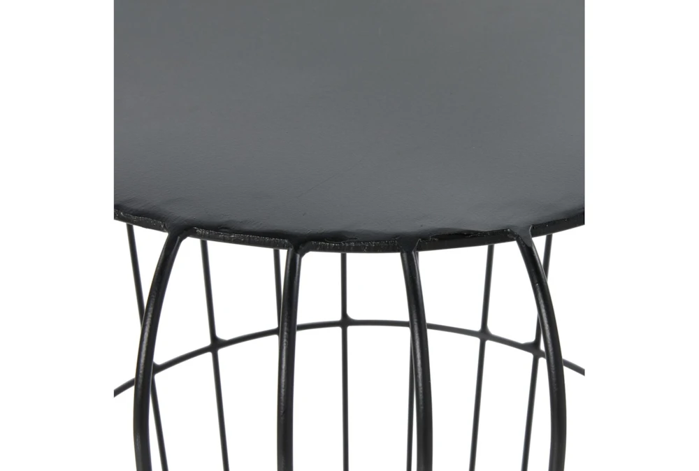 18" Grey Outdoor Metal Accent Table 3 18" Grey Outdoor Metal Accent Table - Image 3