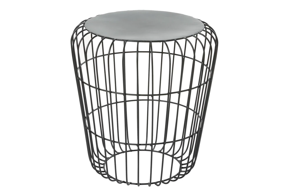 18" Grey Outdoor Metal Accent Table 6 18" Grey Outdoor Metal Accent Table - Image 6
