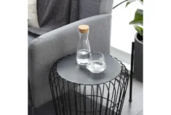 18" Grey Outdoor Metal Accent Table 10 18" Grey Outdoor Metal Accent Table -Home Furniture 262133 grey metal accent table room 86