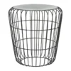 18" Grey Outdoor Metal Accent Table